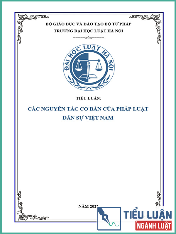 [Tiểu luận 2022] Các nguyên tắc cơ bản của Pháp luật dân sự Việt Nam