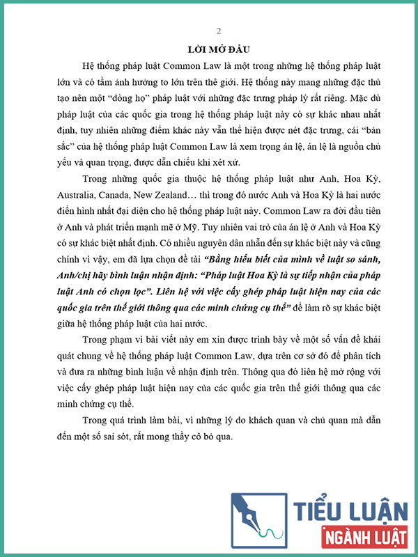 [Tiểu luận 2021] Bằng hiểu biết của mình về luật so sánh, Anh/chị hãy bình luận nhận định: “Pháp luật Hoa Kỳ là sự tiếp nhận của pháp luật Anh có chọn lọc”. Liên hệ với việc cấy ghép pháp luật hiện nay của các quốc gia trên thế giới thông qua các minh chứng cụ thể?