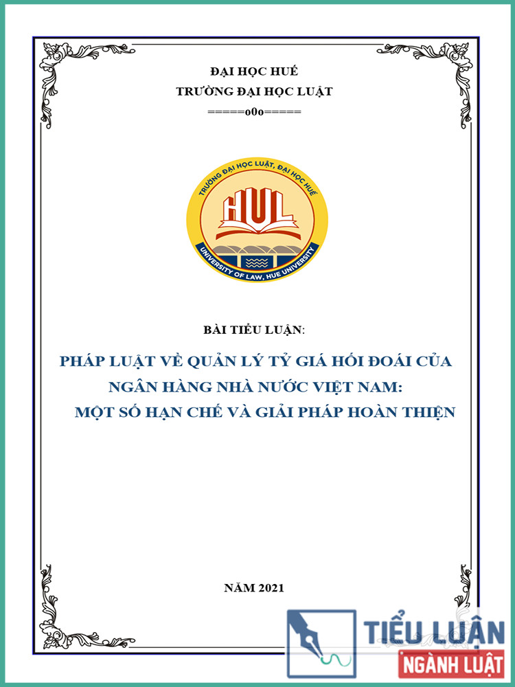 [Tiểu luận 2021] Pháp luật về quản lý tỷ giá hối đoái của ngân hàng nhà nước Việt Nam - Một số hạn chế giải pháp hoàn thiện