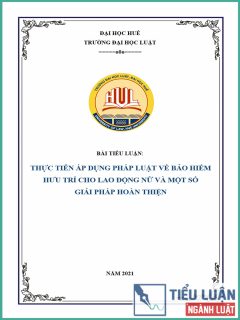 [Tiểu luận 2021] Thực tiễn áp dụng pháp luật về bảo hiểm hưu trí cho lao động nữ và một số giải pháp hoàn thiện được chọn làm đề tài nghiên cứu