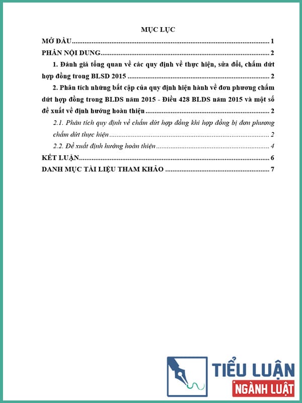 [Tiểu luận 2022] Anh/chị hãy lựa chọn một hoặc một số quy định về thực hiện, sửa đổi, chấm dứt hợp đồng trong Bộ luật Dân sự năm 2015 năm 2015 (từ Điều 409 đến Điều 429) mà anh/chị cho là bất cập. Hãy phân tích, đánh giá bất cập đó và đưa ra định hướng hoàn thiện