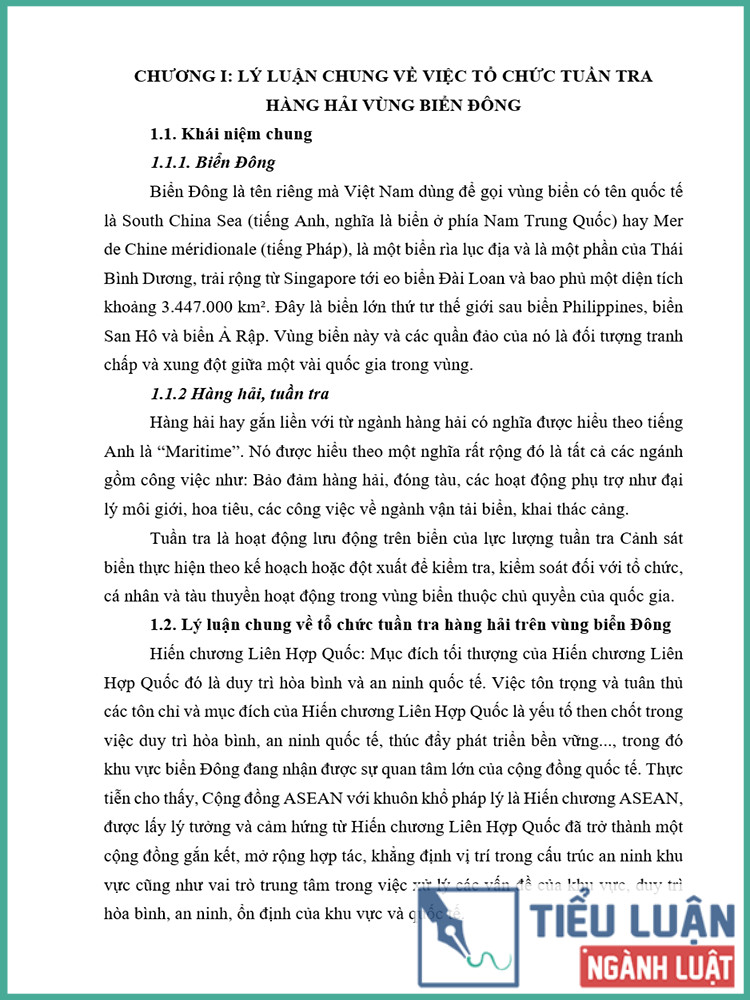 [Tiểu luận 2021] Việc các quốc gia tổ chức tuần tra hàng hải trên vùng biển đông là đúng hay sai? Phân tích những tác động tới các bên trong tranh chấp ở biển Đông?