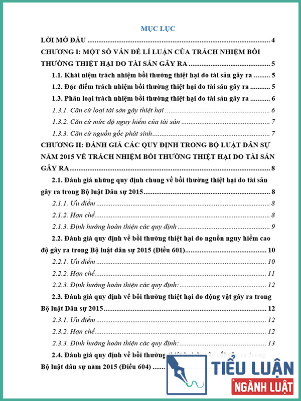 [Tiểu luận 2022] Đánh giá các quy định trong Bộ luật Dân sự năm 2015 về trách nhiệm bồi thường thiệt hại do tài sản gây ra (nêu những ưu điểm, hạn chế và định hướng hoàn thiện các quy định của pháp luật)