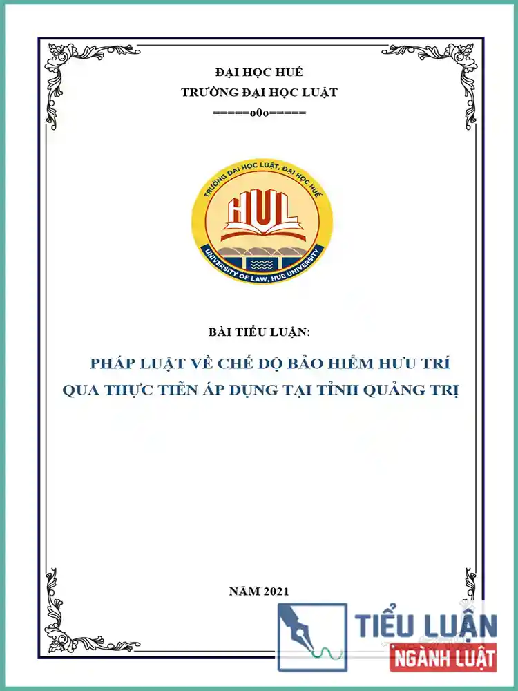 [Tiểu luận 2021] Pháp luật về chế độ bảo hiểm hưu trí qua áp dụng thực tiễn tại tỉnh Quảng Trị