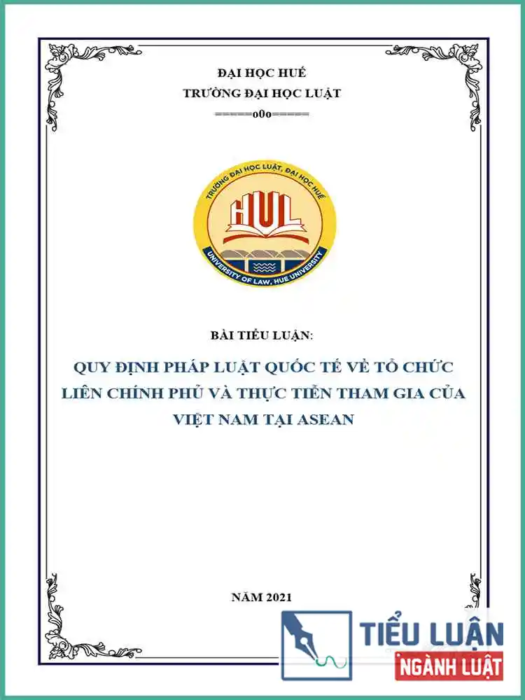 [Tiểu luận 2021] Quy định của pháp luật quốc tế về tổ chức liên Chính phủ và thực tiễn tham gia của Việt Nam tại ASEAN