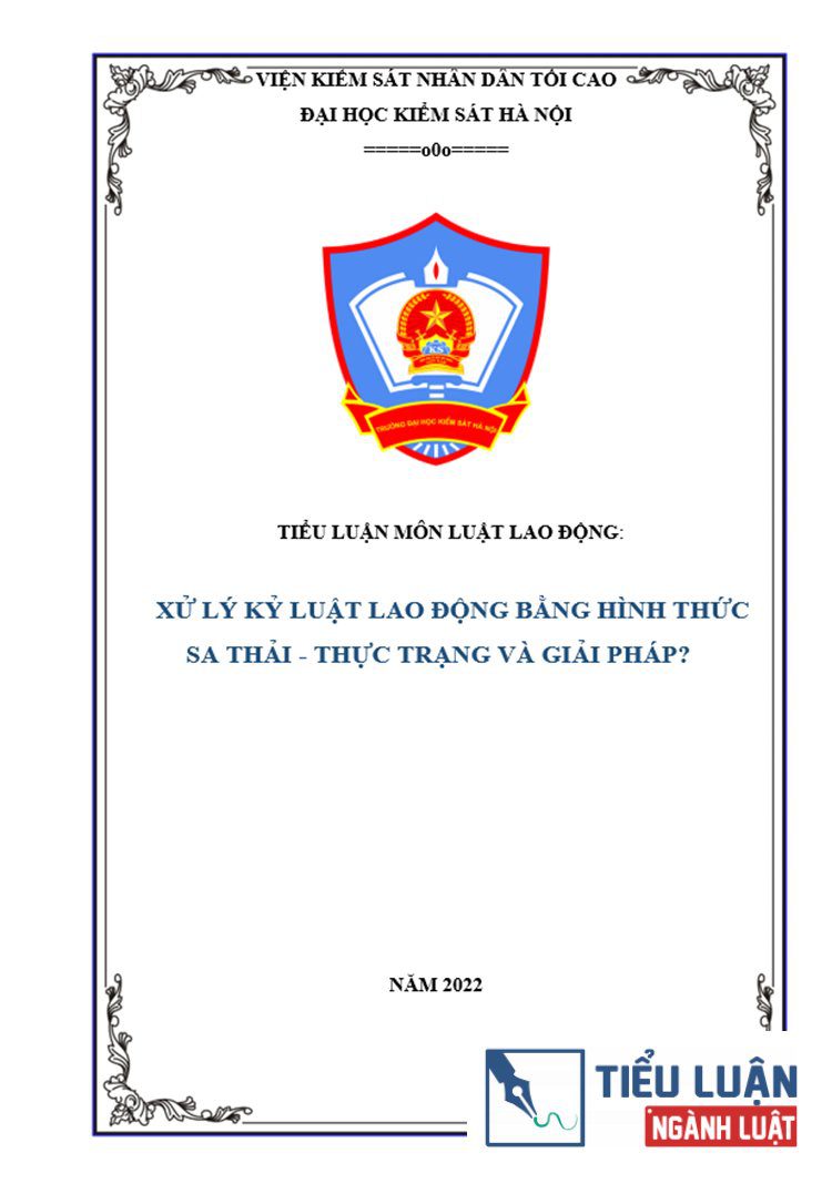[Tiểu luận 2022] Xử lý kỷ luật lao động bằng hình thức sa thải - Thực trạng và giải pháp