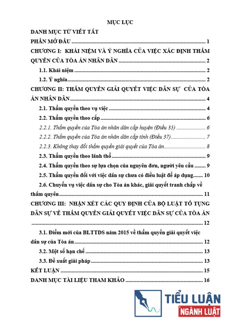 B0125 phan tich tham quyen giai quyet viec dan su cua toa an theo blttds 2015 2