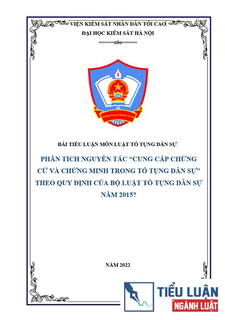 [Tiểu luận 2022] Phân tích nguyên tắc cung cấp chứng cứ và chứng minh trong tố tụng dân sự theo quy định của Bộ luật tố tụng dân sự năm 2015