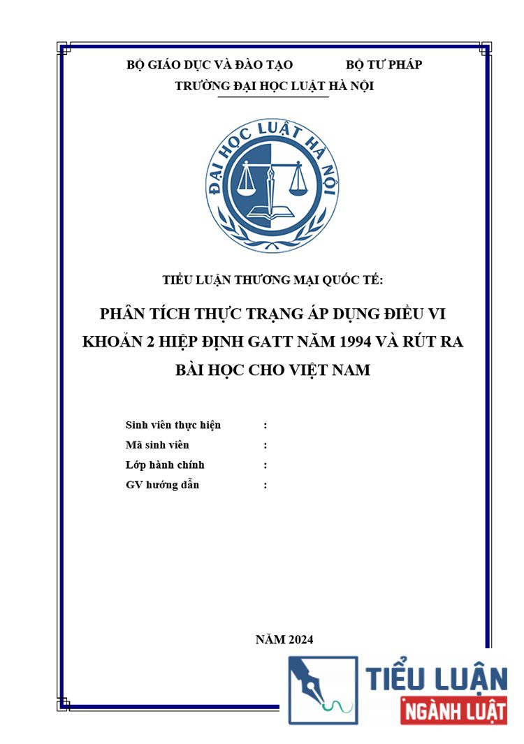 phan tich thuc trang ap dung dieu vi khoan 2 hiep dinh gatt nam 1994 1