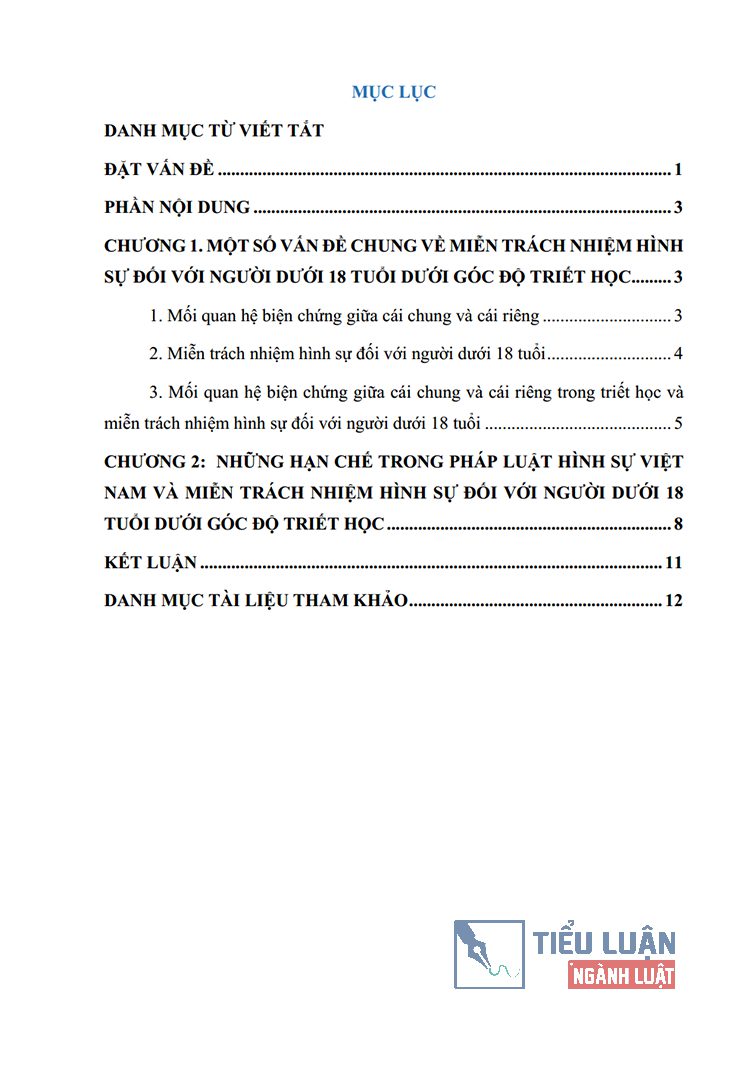 moi quan he bien chung giua cai chung va cai rieng trong triet hoc va mien trach nhiem hinh su doi voi nguoi duoi 18 tuoi 2