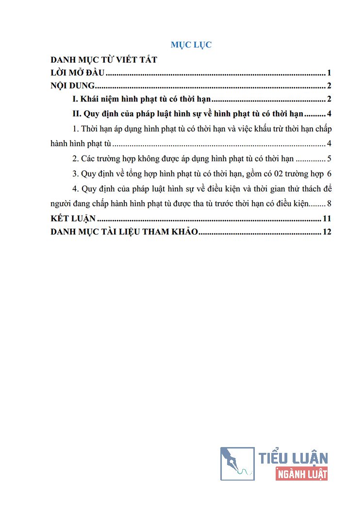 trinh bay hieu biet cua sinh vien ve hinh phat tu co thoi han theo quy dinh cua blhs 2015 2