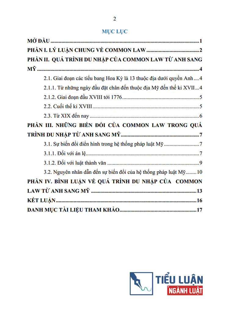 binh luan ve qua trinh du nhap cua common law tu anh sang my 2