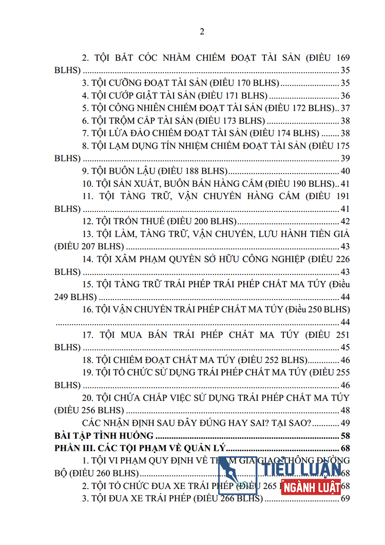 de cuong on tap mon luat hinh su phan cac toi pham 2