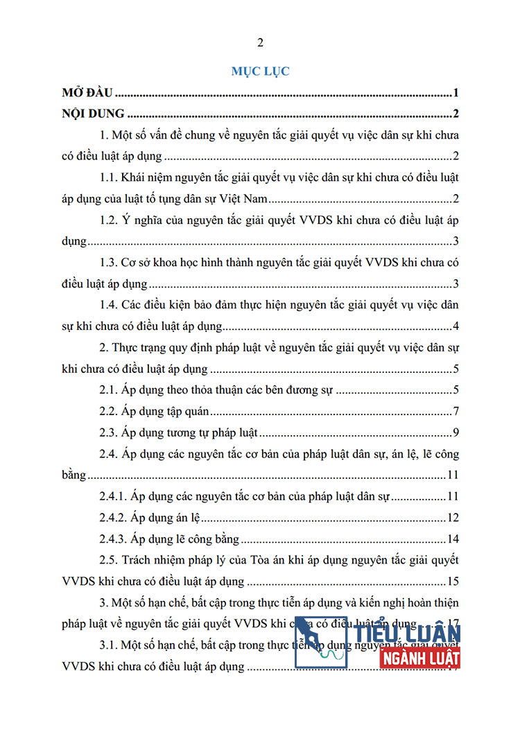phan tich va binh luan nguyen tac giai quyet vu viec dan su khi chua co dieu luat ap dung 2