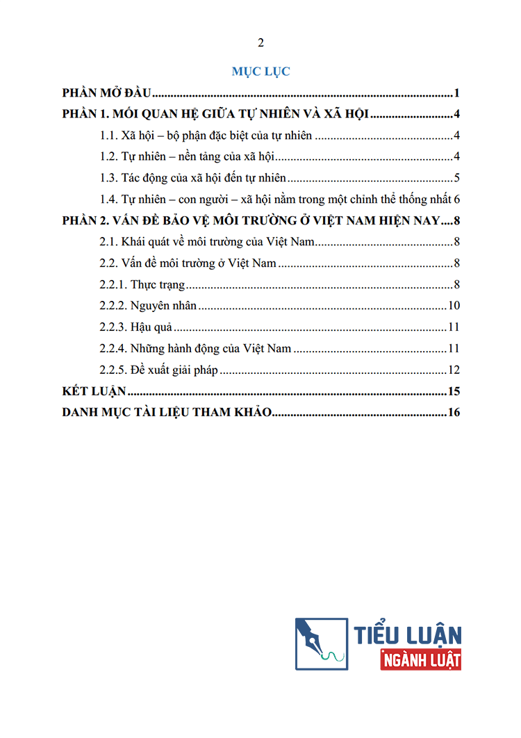 quan he giua xa hoi voi tu nhien va van de bao ve moi truong o viet nam hien nay bai 10 2