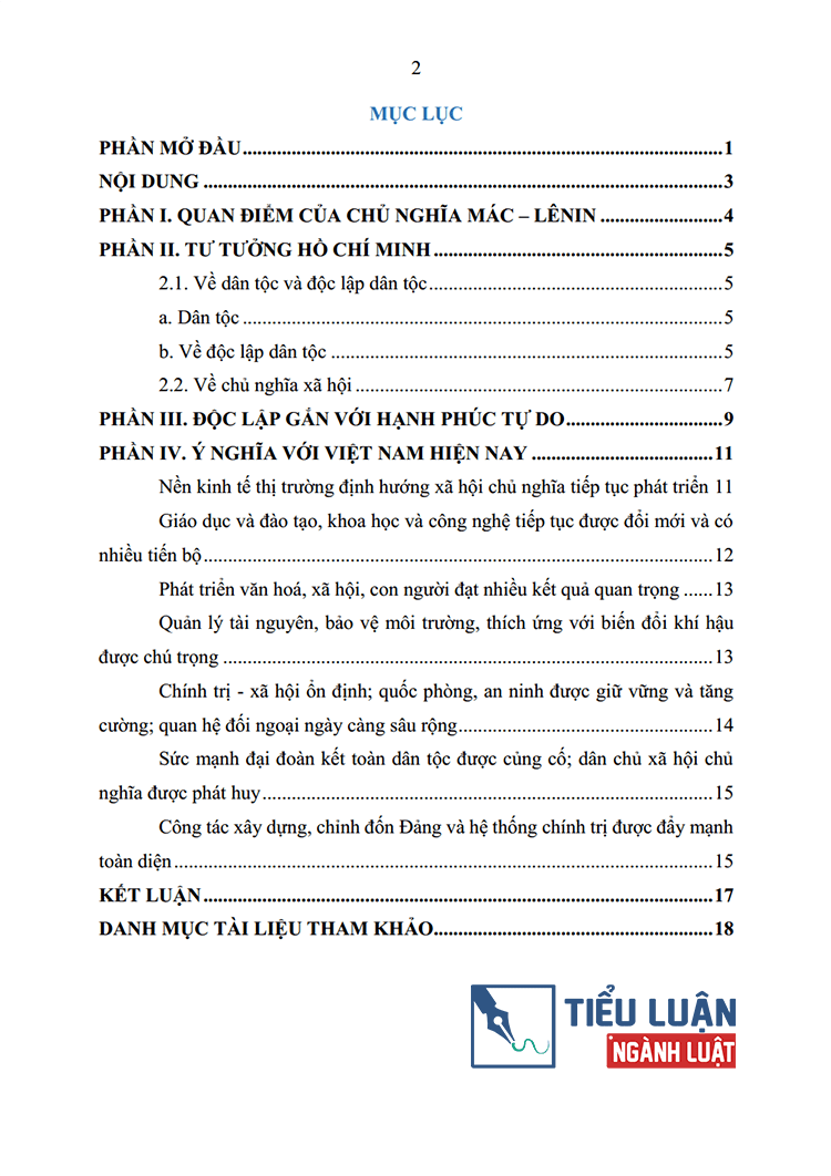 nuoc doc lap ma nguoi dan khong duoc huong hanh phuc tu do thi doc lap cung chang co nghia ly gi nua 2