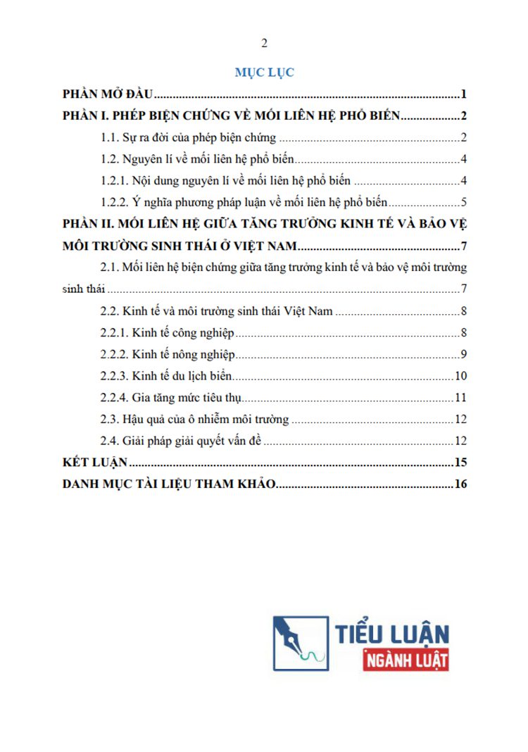 phep bien chung ve moi lien he pho bien va van dung lien he giua tang truong kinh te voi bao ve moi truong bai 16 2