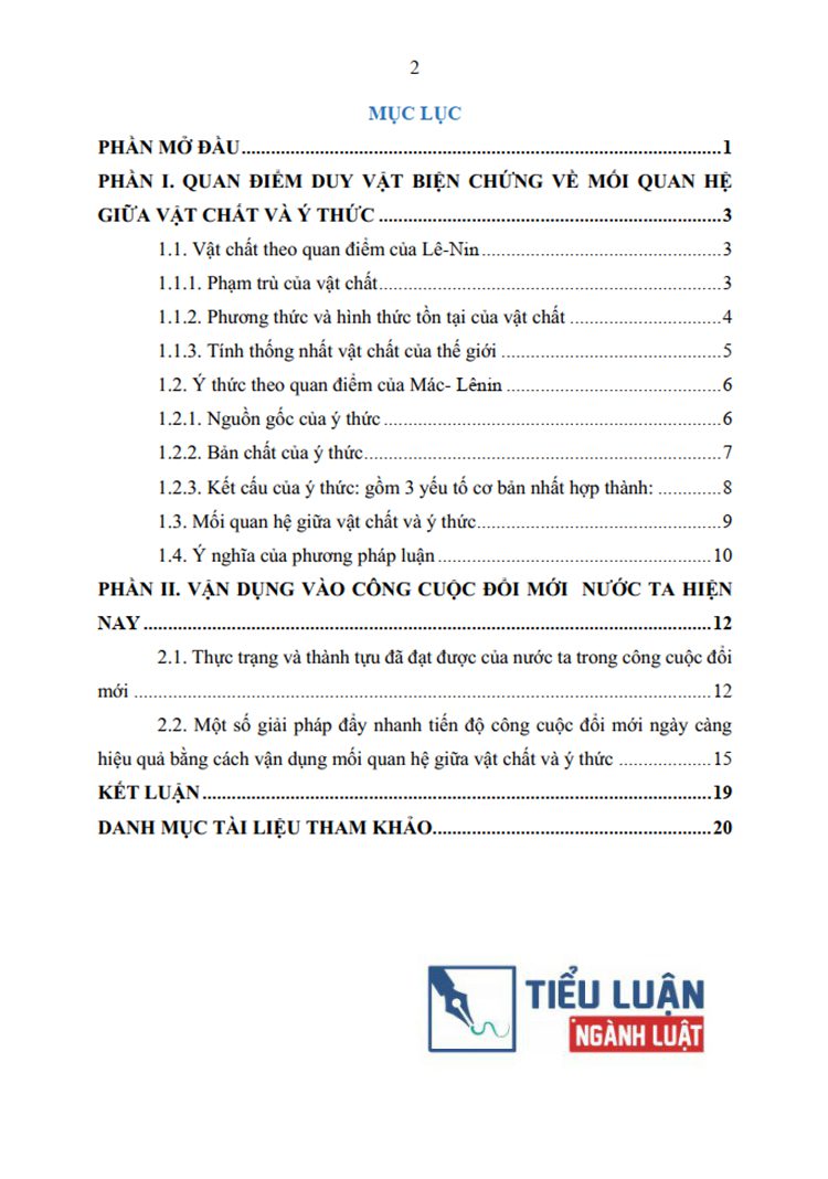 quan diem duy vat bien chung ve moi quan he giua vat chat voi y thuc va van dung vao cong cuoc doi moi bai 10 2