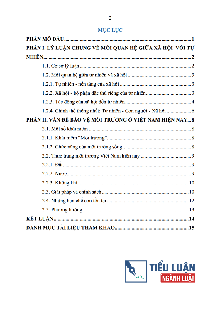 quan he giua xa hoi voi tu nhien va van de moi truong bao ve moi truong o viet nam hien nay bai 15 2